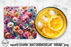 Wildflowers square coaster sublimation Product Image 1