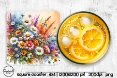 Wildflowers square coaster sublimation Product Image 1