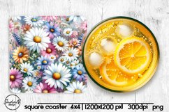 Wildflowers square coaster sublimation Product Image 1