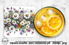 Wildflowers square coaster sublimation Product Image 1