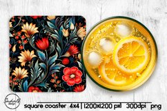 Floral square coaster sublimation Product Image 1