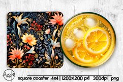 Floral square coaster sublimation Product Image 1