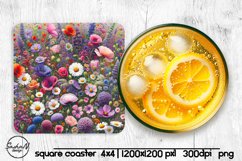 Wildflowers square coaster sublimation Product Image 1