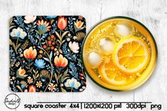 Floral square coaster sublimation Product Image 1
