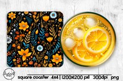 Floral square coaster sublimation Product Image 1