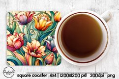Spring floral square coaster sublimation Product Image 1
