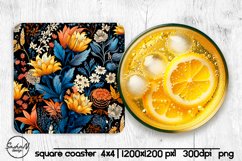 Floral square coaster sublimation Product Image 1