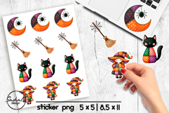 Halloween patchwork witch stickers png Product Image 1