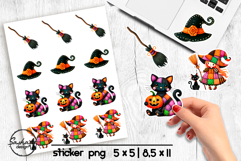 Halloween patchwork witch stickers png Product Image 1