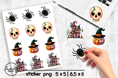 Halloween stickers png, Patchwork Halloween Product Image 1