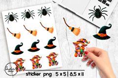 Halloween patchwork witch stickers png Product Image 1