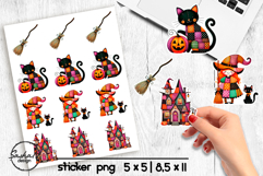 Halloween patchwork witch stickers png Product Image 1