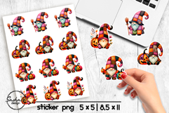 Halloween gnome stickers png, Patchwork Halloween Product Image 1