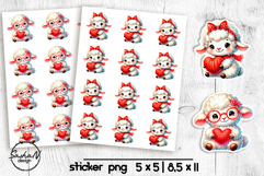 Cute Sheep Animal Valentine Stickers Product Image 1