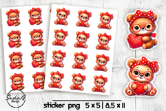 Teddy bear Animal Valentine stickers, Printable sticker Product Image 1