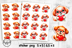 Cute Dog Animal Valentine Stickers Product Image 1