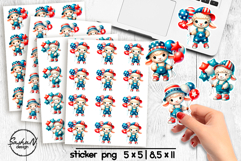 Cute 4th of July Animal stickers, Cute sheep stickers Product Image 1
