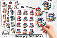 Patriotic raccoon stickers, Cute 4th of july Product Image 1