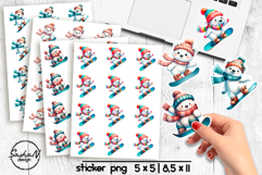 Cute Christmas bear stickers, Winter animals stickers Product Image 1