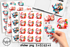 Christmas stickers, Santa clipart Product Image 1