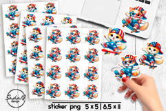 Cute 4th of July Animal Stickers, Cat stickers Product Image 1
