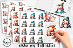 Cute Christmas cow stickers, winter animals stickers Product Image 1
