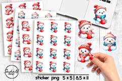 Cute Christmas bear stickers, Winter animals stickers Product Image 1