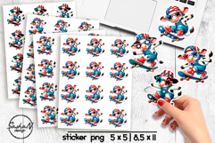Cute 4th of July Animal stickers, Cow stickers Product Image 1
