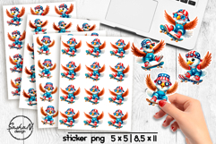 Cute 4th of July Animal stickers, American eagle Product Image 1