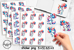 4th of July Animal stickers, Unicorn stickers Product Image 1