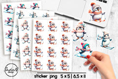 Cute Christmas penguin stickers, Winter animals stickers Product Image 1