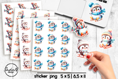 Cute Christmas penguin stickers, Winter animals stickers Product Image 1