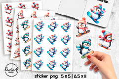 Cute Christmas penguin stickers, Winter animals stickers Product Image 1