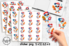 Cute 4th of July Animal stickers, Goose stickers Product Image 1