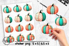 Fall patchwork pumpkin stickers Product Image 1