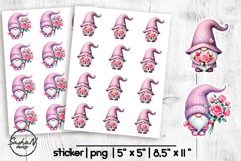 Valentine gnome Stickers, Printable stickers Product Image 1