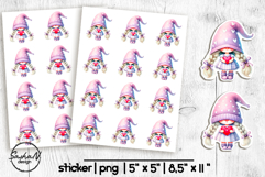 Valentine gnome Stickers, Printable stickers Product Image 1
