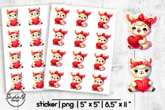 Cute Llama png, Animal Valentine stickers Product Image 1