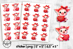 Cute pig png, Animal Valentine stickers Product Image 1