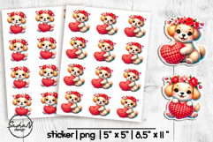 Cute Puppy Animal Valentine Stickers Product Image 1