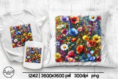 Wildflowers sublimation, Pillow designs Product Image 1