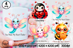 Cute insects clipart, Valentines pun png Product Image 1