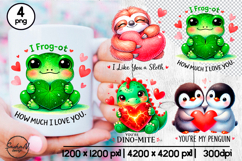 Cute animals clipart, Valentines pun png Product Image 1