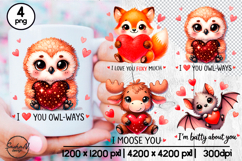 Valentines pun, Cute forest animals clipart Product Image 1
