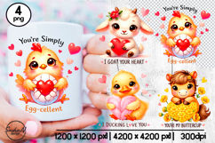 Cute farm animals clipart, Valentines pun png Product Image 1