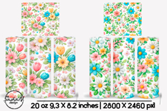 Floral tumbler wrap, 3d flowers embroidery designs Product Image 1