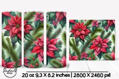 Poinsettia tumbler, Christmas tumbler wrap Product Image 1