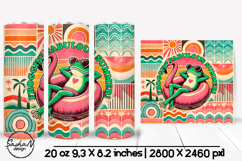 Funny summer tumbler sublimation, Retro tumbler wrap Product Image 1