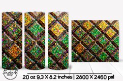 Geometric Mardi gras tumbler ,Purple green and gold tumbler Product Image 1
