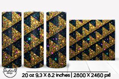 Geometric Mardi gras tumbler, Purple green and gold tumbler Product Image 1